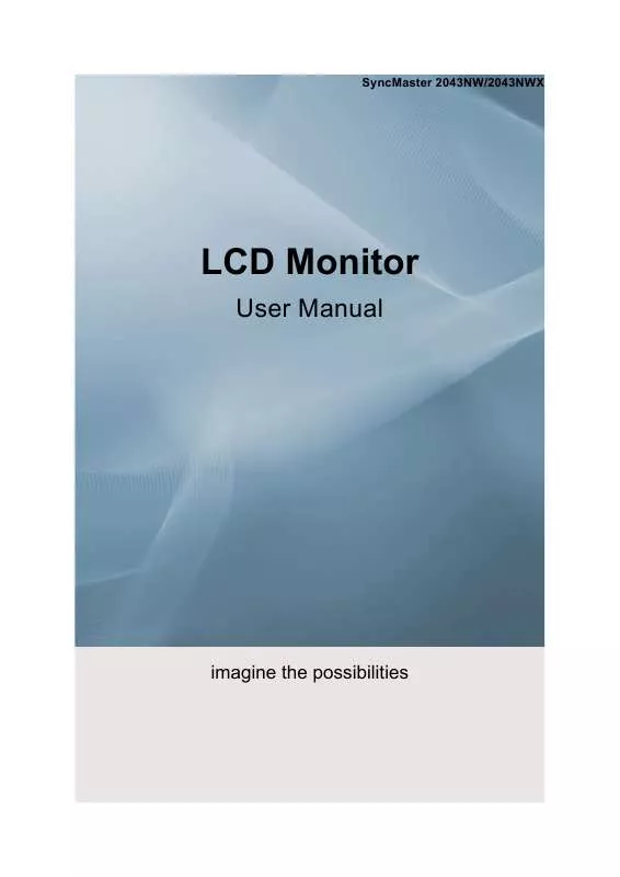 Mode d'emploi SAMSUNG SYNCMASTER 2043NW-SILVER