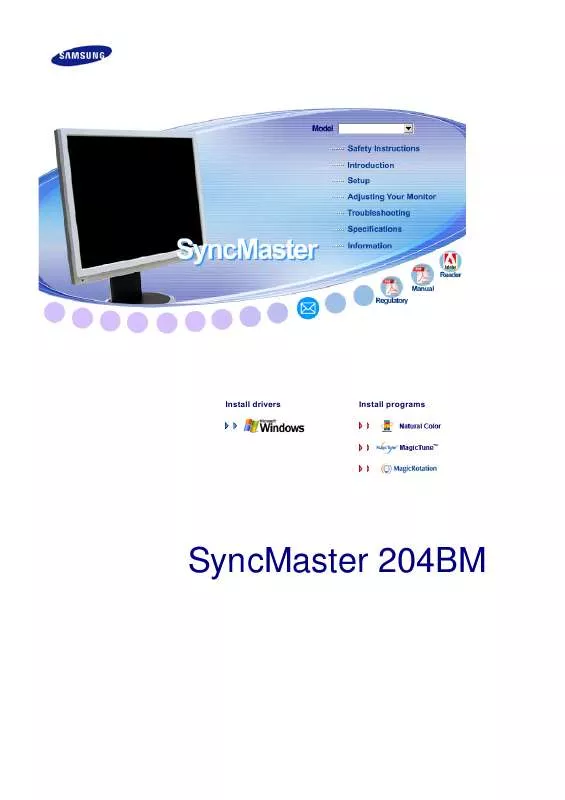 Mode d'emploi SAMSUNG SYNCMASTER 204BM