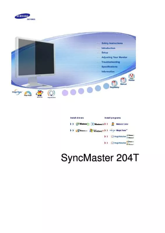 Mode d'emploi SAMSUNG SYNCMASTER 204T