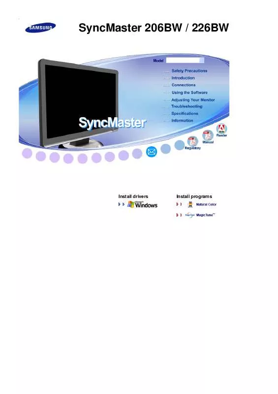 Mode d'emploi SAMSUNG SYNCMASTER 206BW-R