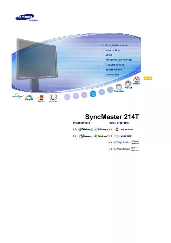 Mode d'emploi SAMSUNG SYNCMASTER 214T éŠ€è‰²