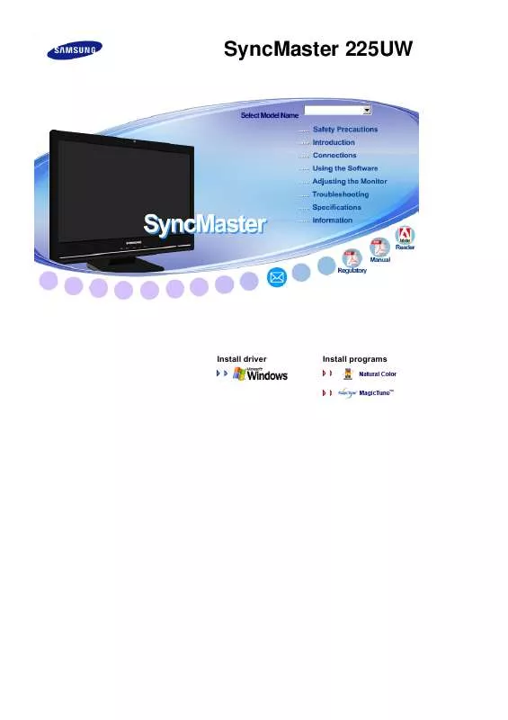 Mode d'emploi SAMSUNG SYNCMASTER 225UN