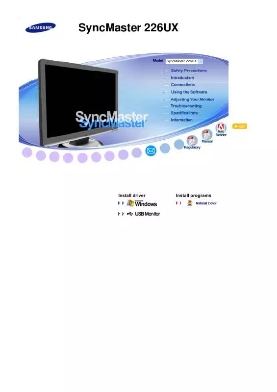 Mode d'emploi SAMSUNG SYNCMASTER 226UX