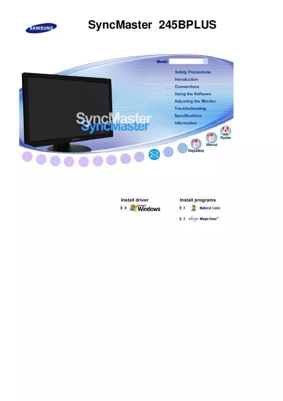 Mode d'emploi SAMSUNG SYNCMASTER 245B PLUS