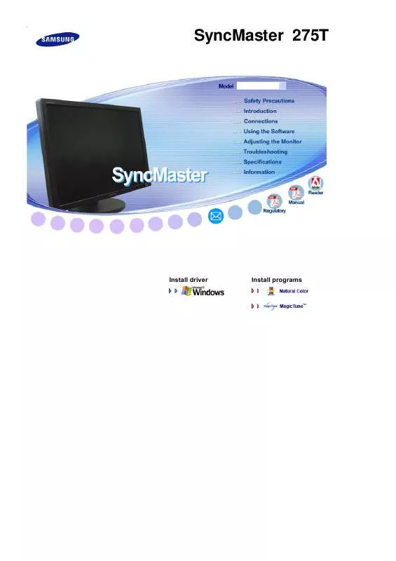 Mode d'emploi SAMSUNG SYNCMASTER 275TMM