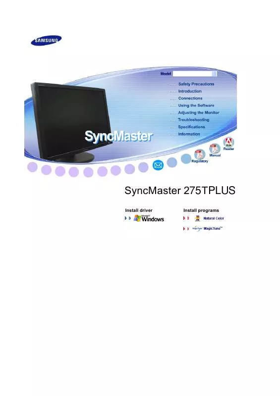 Mode d'emploi SAMSUNG SYNCMASTER 275TPLUS