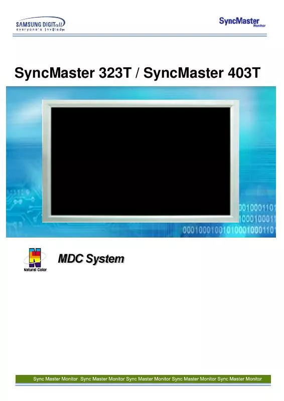 Mode d'emploi SAMSUNG SYNCMASTER 323T