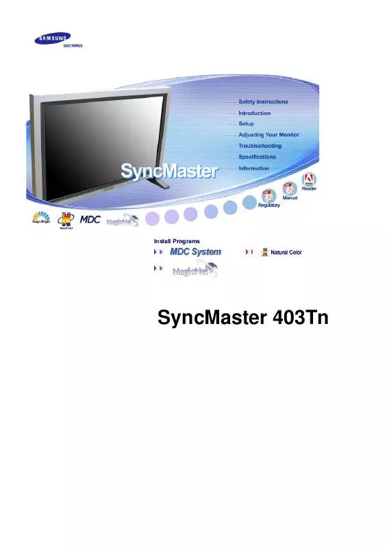 Mode d'emploi SAMSUNG SYNCMASTER 403TN