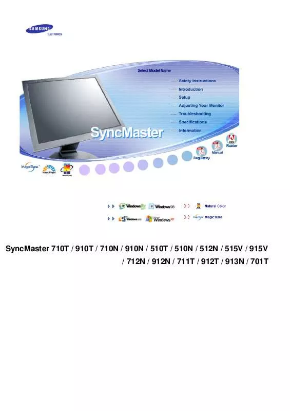 Mode d'emploi SAMSUNG SYNCMASTER 510N