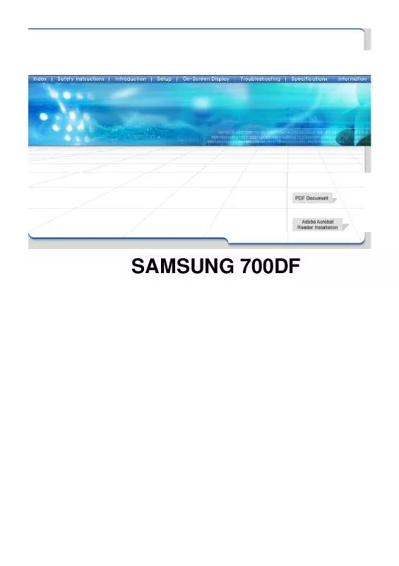 Mode d'emploi SAMSUNG SYNCMASTER 700DF