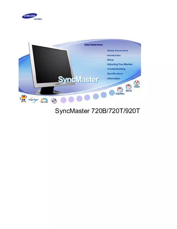 Mode d'emploi SAMSUNG SYNCMASTER 720B