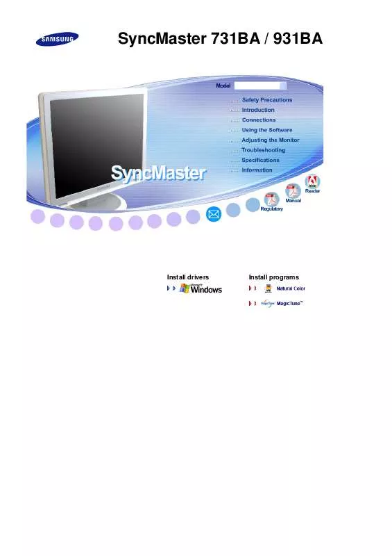 Mode d'emploi SAMSUNG SYNCMASTER 730BA