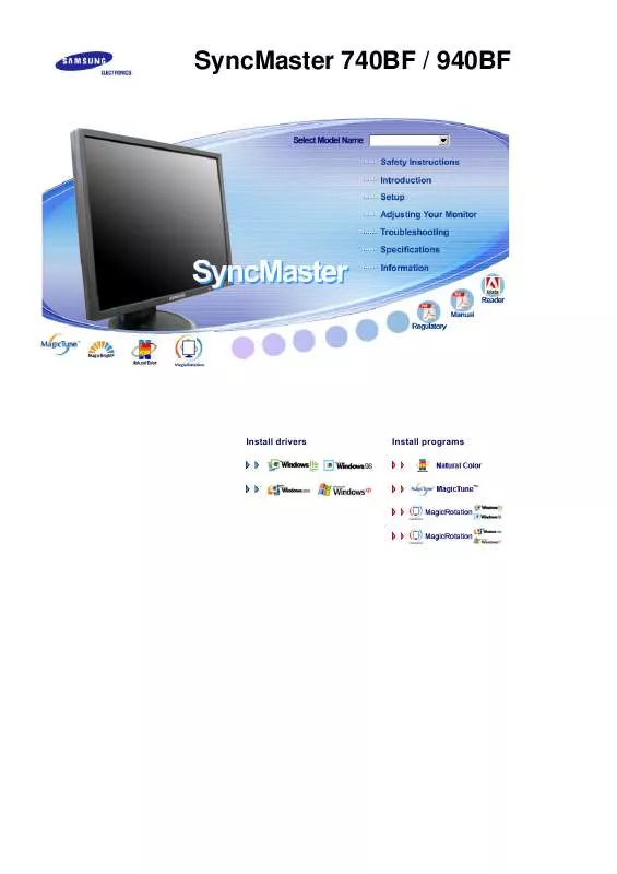 Mode d'emploi SAMSUNG SYNCMASTER 740BF