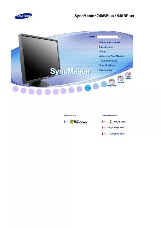 Mode d'emploi SAMSUNG SYNCMASTER 740BPLUS