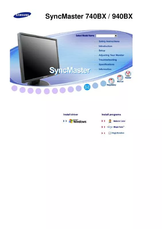 Mode d'emploi SAMSUNG SYNCMASTER 740BX BLACK