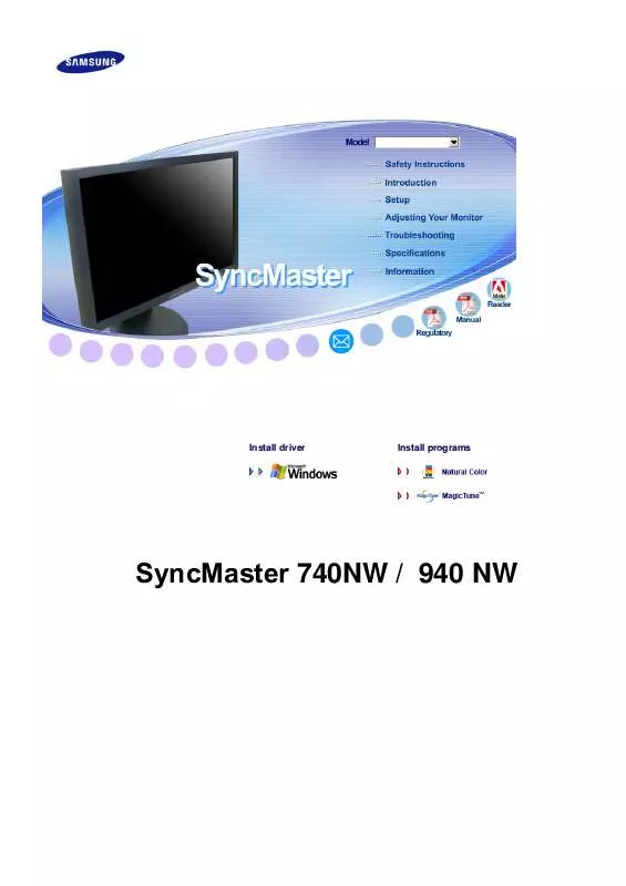 Mode d'emploi SAMSUNG SYNCMASTER 740NW