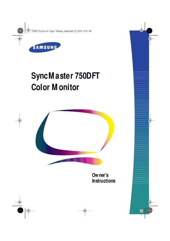 Mode d'emploi SAMSUNG SYNCMASTER 750DFT