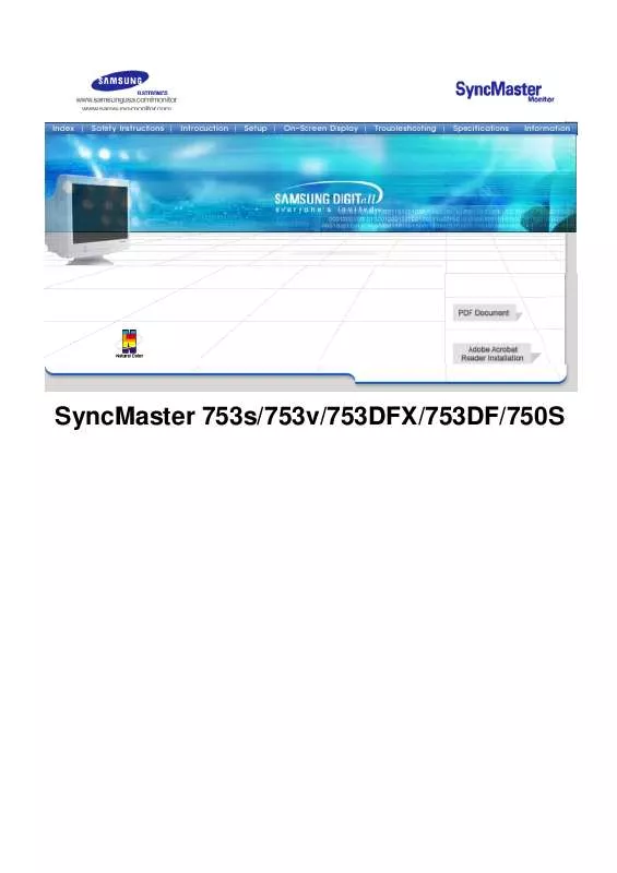 Mode d'emploi SAMSUNG SYNCMASTER 753DFX