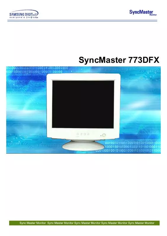 Mode d'emploi SAMSUNG SYNCMASTER 773DFX