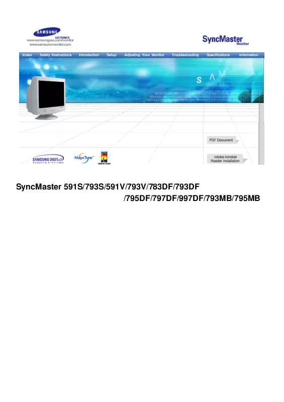 Mode d'emploi SAMSUNG SYNCMASTER 793MB