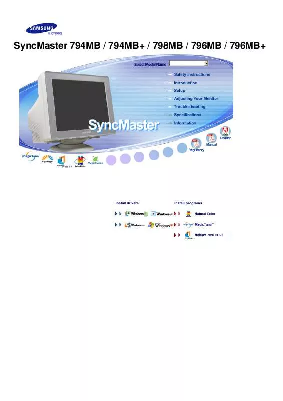 Mode d'emploi SAMSUNG SYNCMASTER 798MB