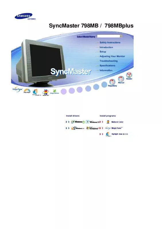 Mode d'emploi SAMSUNG SYNCMASTER 798MB PLUS