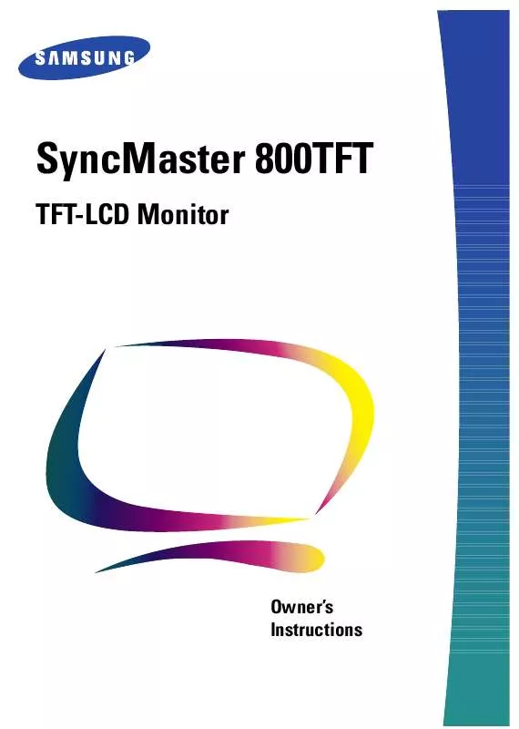 Mode d'emploi SAMSUNG SYNCMASTER 800TFT