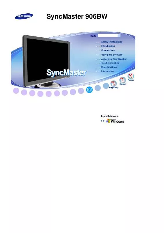 Mode d'emploi SAMSUNG SYNCMASTER 906BW