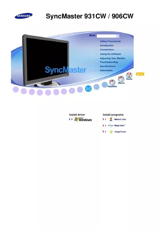 Mode d'emploi SAMSUNG SYNCMASTER 906CW