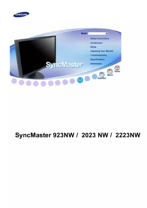 Mode d'emploi SAMSUNG SYNCMASTER 923NW