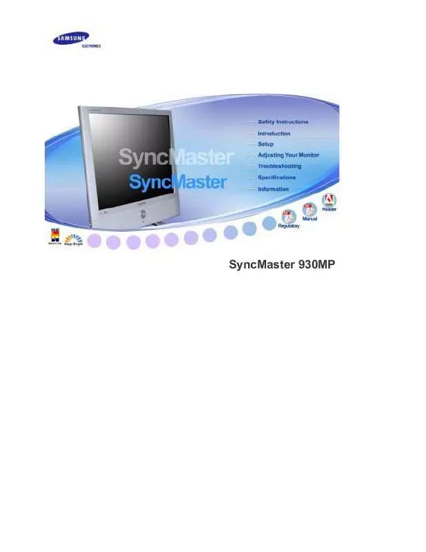 Mode d'emploi SAMSUNG SYNCMASTER 930MP