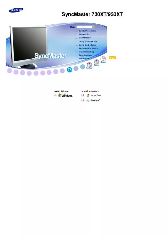 Mode d'emploi SAMSUNG SYNCMASTER 930XT