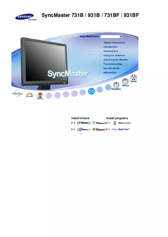 Mode d'emploi SAMSUNG SYNCMASTER 931BF