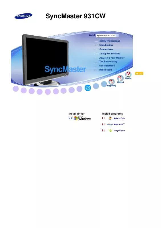 Mode d'emploi SAMSUNG SYNCMASTER 931CW