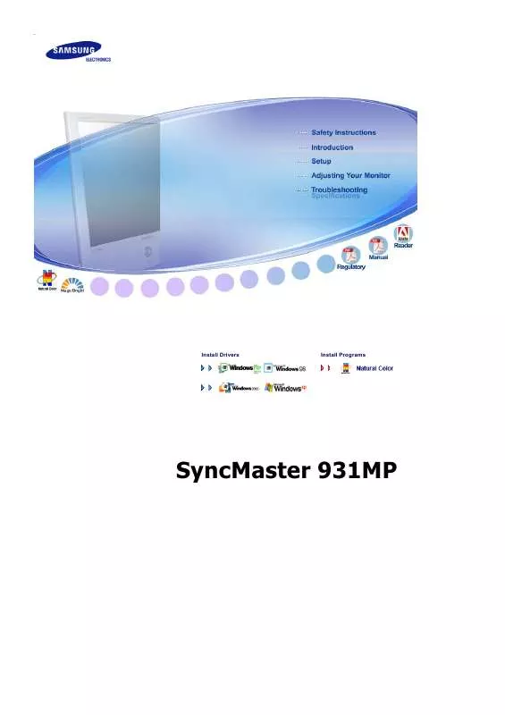 Mode d'emploi SAMSUNG SYNCMASTER 931MP