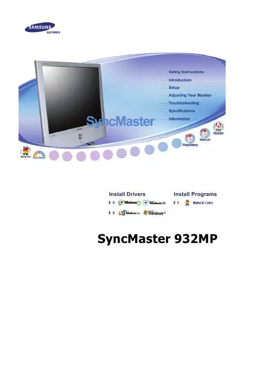 Mode d'emploi SAMSUNG SYNCMASTER 932MP