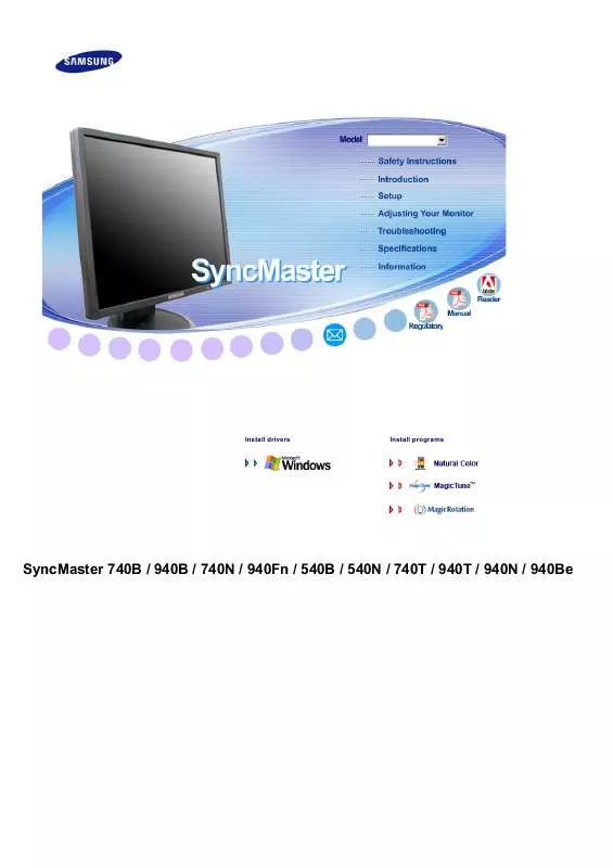 Mode d'emploi SAMSUNG SYNCMASTER 940N éŠ€è‰²