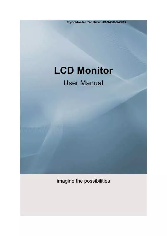 Mode d'emploi SAMSUNG SYNCMASTER 943B -SILVER