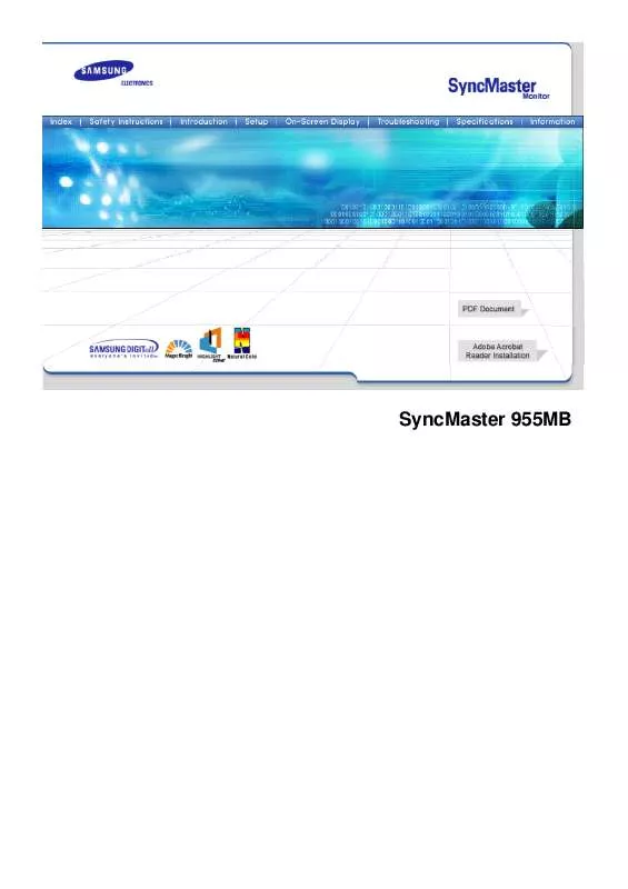 Mode d'emploi SAMSUNG SYNCMASTER 955MB