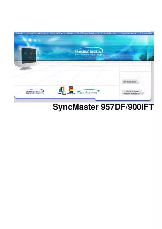 Mode d'emploi SAMSUNG SYNCMASTER 957DF