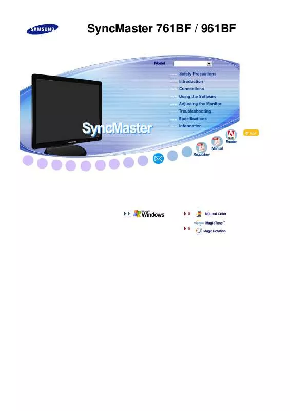 Mode d'emploi SAMSUNG SYNCMASTER 961BF-HIGH GLOSSY BLACK