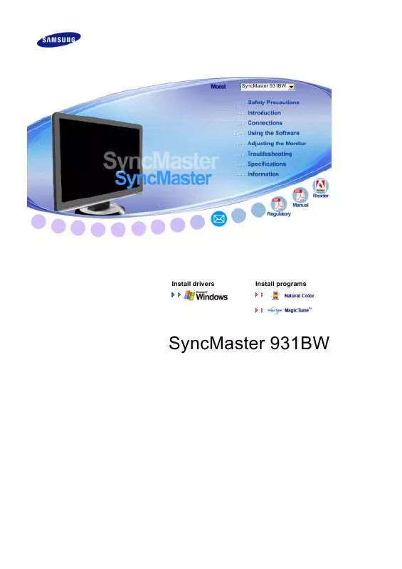 Mode d'emploi SAMSUNG SYNCMASTER 961BW