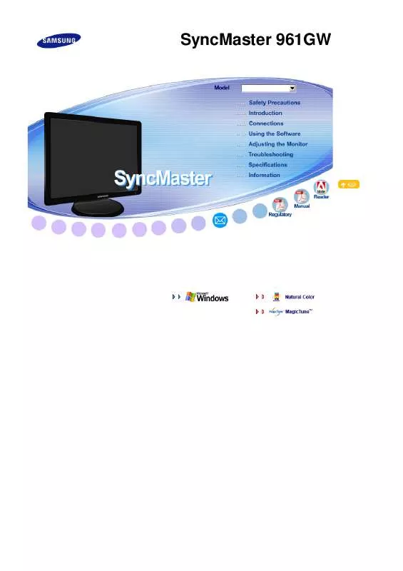 Mode d'emploi SAMSUNG SYNCMASTER 961GW