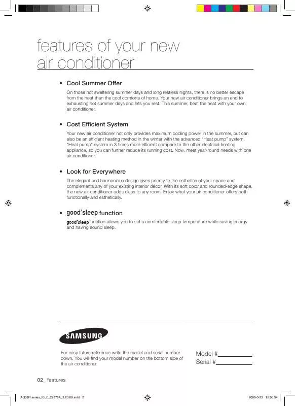 Mode d'emploi SAMSUNG AQ09RAN