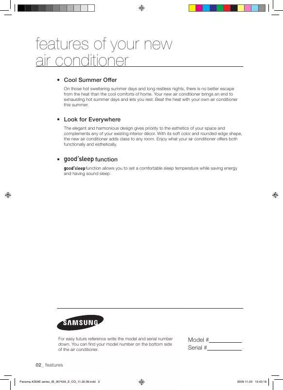 Mode d'emploi SAMSUNG AS09EBAN