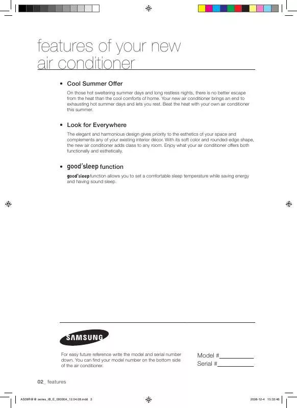 Mode d'emploi SAMSUNG AS09RABN