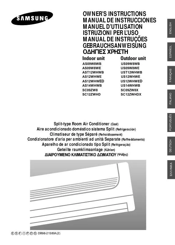 Mode d'emploi SAMSUNG AS09W8WB/XAP