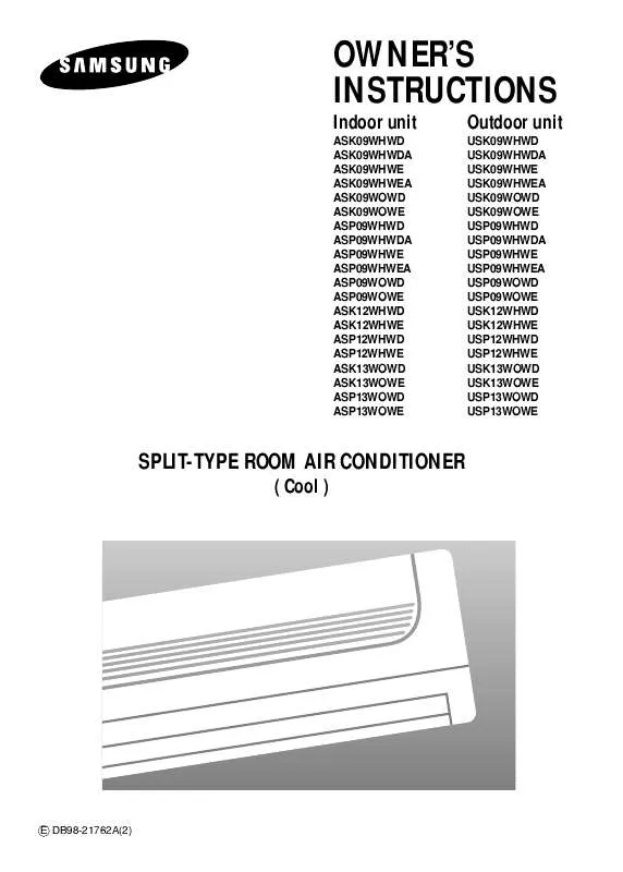 Mode d'emploi SAMSUNG ASK09W8WD