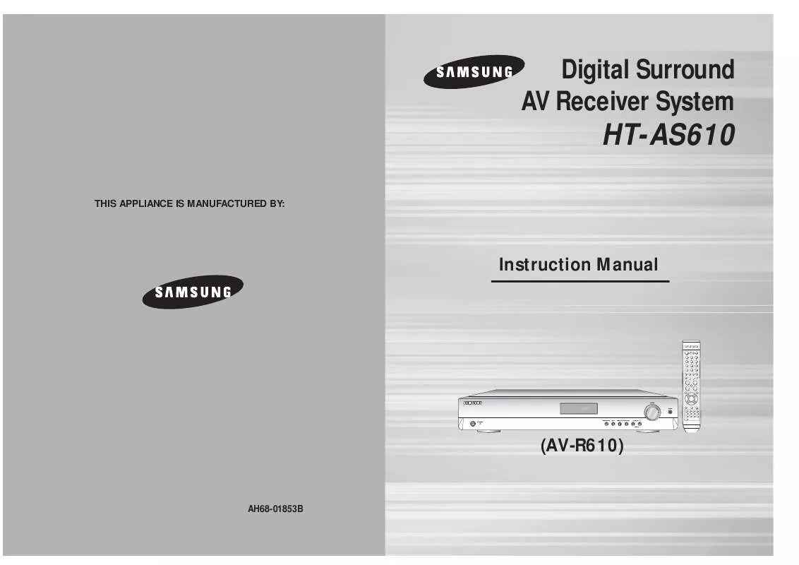 Mode d'emploi SAMSUNG AVR610R-XEU