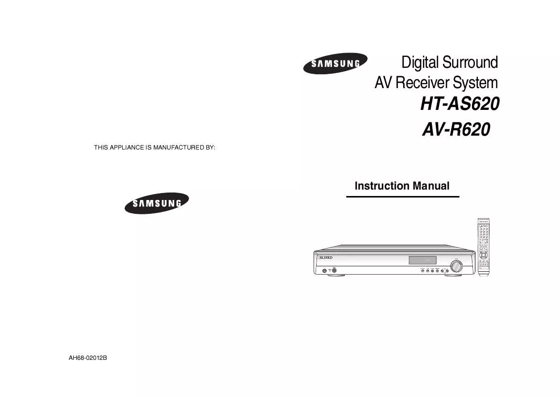 Mode d'emploi SAMSUNG AV-R620